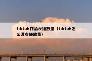 tiktok作品没播放量（tiktok怎么没有播放量）