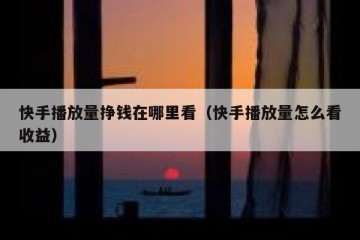 快手播放量挣钱在哪里看（快手播放量怎么看收益）