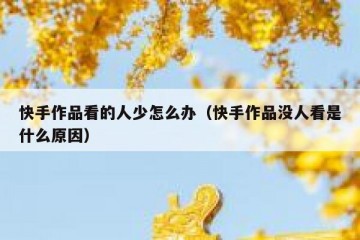 快手作品看的人少怎么办（快手作品没人看是什么原因）