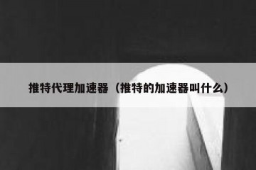 推特代理加速器（推特的加速器叫什么）