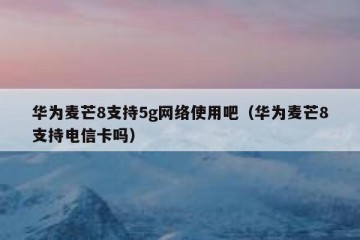 华为麦芒8支持5g网络使用吧（华为麦芒8支持电信卡吗）