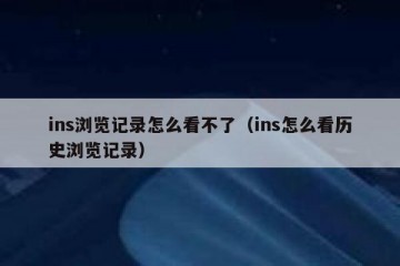 ins浏览记录怎么看不了（ins怎么看历史浏览记录）
