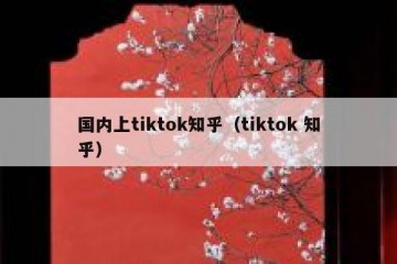国内上tiktok知乎（tiktok 知乎）