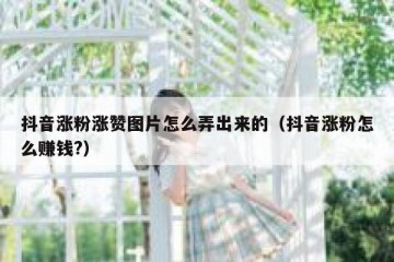 抖音涨粉涨赞图片怎么弄出来的（抖音涨粉怎么赚钱?）