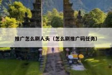 推广怎么刷人头（怎么刷推广码任务）