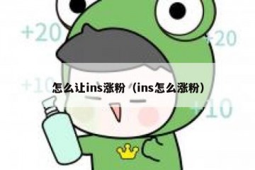 怎么让ins涨粉（ins怎么涨粉）
