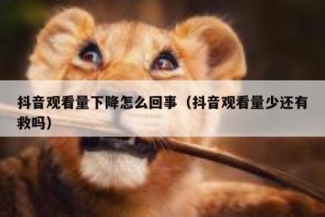 抖音观看量下降怎么回事（抖音观看量少还有救吗）