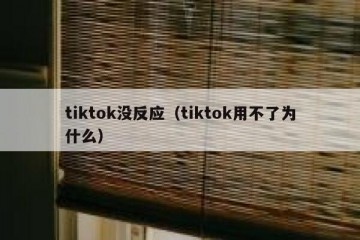 tiktok没反应（tiktok用不了为什么）