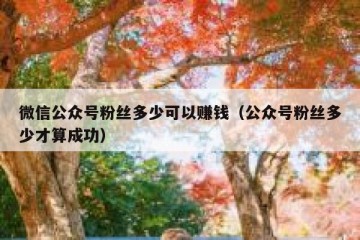 微信公众号粉丝多少可以赚钱（公众号粉丝多少才算成功）