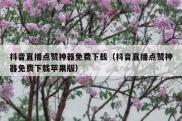 抖音直播点赞神器免费下载（抖音直播点赞神器免费下载苹果版）