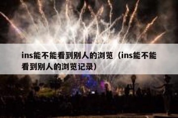 ins能不能看到别人的浏览（ins能不能看到别人的浏览记录）