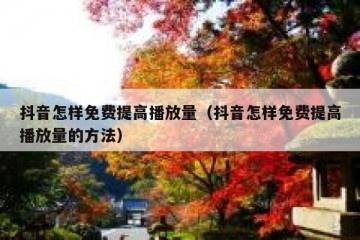 抖音怎样免费提高播放量（抖音怎样免费提高播放量的方法）