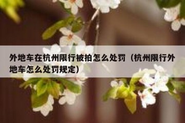 外地车在杭州限行被拍怎么处罚（杭州限行外地车怎么处罚规定）