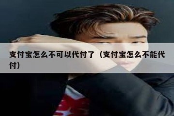 支付宝怎么不可以代付了（支付宝怎么不能代付）