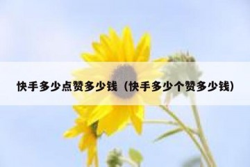 快手多少点赞多少钱（快手多少个赞多少钱）