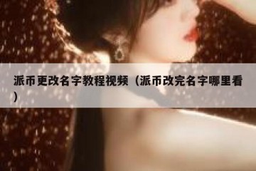 派币更改名字教程视频（派币改完名字哪里看）
