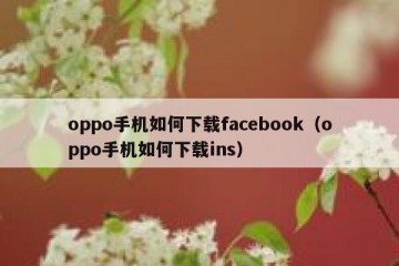 oppo手机如何下载facebook（oppo手机如何下载ins）