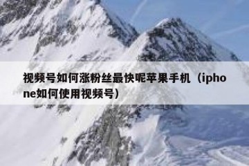 视频号如何涨粉丝最快呢苹果手机（iphone如何使用视频号）