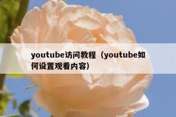 youtube访问教程（youtube如何设置观看内容）