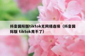 抖音国际版tiktok无网络连接（抖音国际版 tiktok用不了）