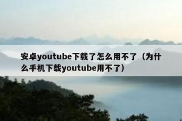 安卓youtube下载了怎么用不了（为什么手机下载youtube用不了）