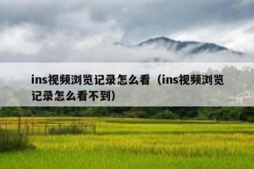 ins视频浏览记录怎么看（ins视频浏览记录怎么看不到）