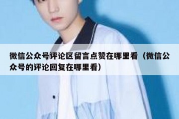 微信公众号评论区留言点赞在哪里看（微信公众号的评论回复在哪里看）