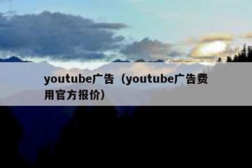 youtube广告（youtube广告费用官方报价）