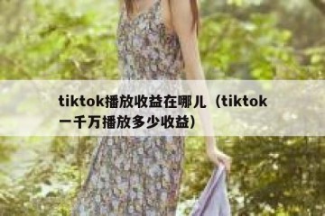 tiktok播放收益在哪儿（tiktok一千万播放多少收益）
