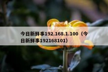 今日新鲜事192.168.1.100（今日新鲜事192168101）