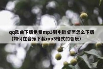 qq歌曲下载免费mp3到电脑桌面怎么下载（如何在音乐下载mp3格式的音乐）