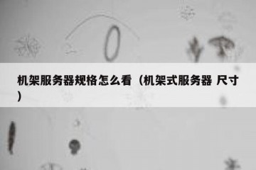机架服务器规格怎么看（机架式服务器 尺寸）
