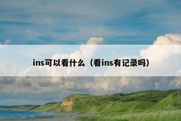 ins可以看什么（看ins有记录吗）