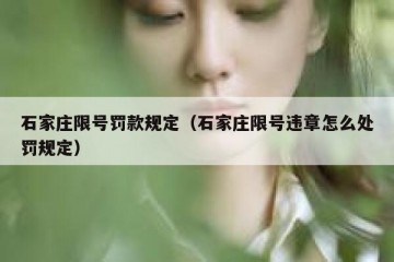 石家庄限号罚款规定（石家庄限号违章怎么处罚规定）