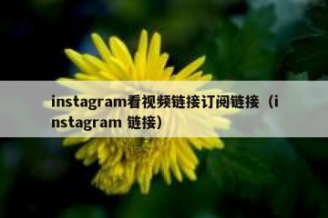instagram看视频链接订阅链接（instagram 链接）