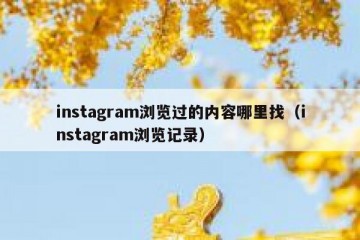 instagram浏览过的内容哪里找（instagram浏览记录）
