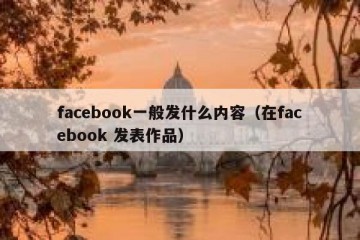 facebook一般发什么内容（在facebook 发表作品）