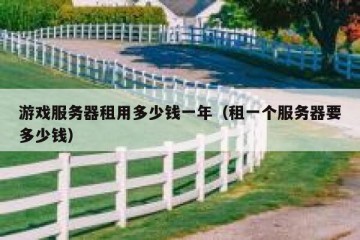 游戏服务器租用多少钱一年（租一个服务器要多少钱）