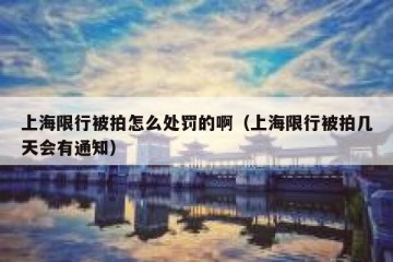 上海限行被拍怎么处罚的啊（上海限行被拍几天会有通知）