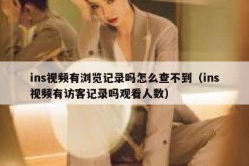 ins视频有浏览记录吗怎么查不到（ins视频有访客记录吗观看人数）