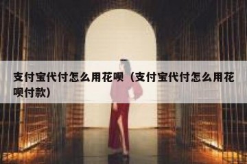 支付宝代付怎么用花呗（支付宝代付怎么用花呗付款）