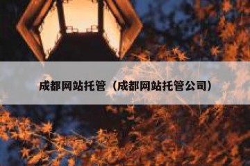 成都网站托管（成都网站托管公司）
