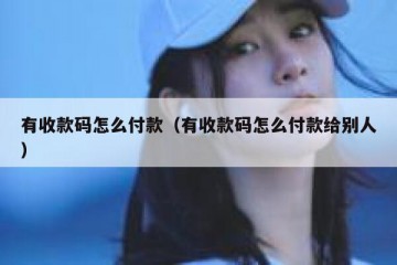 有收款码怎么付款（有收款码怎么付款给别人）