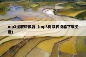 mp3提取转换器（mp3提取转换器下载免费）