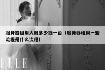 服务器租用大概多少钱一台（服务器租用一些流程是什么流程）