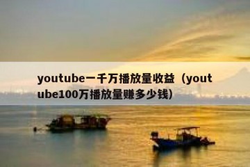 youtube一千万播放量收益（youtube100万播放量赚多少钱）