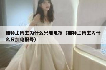 推特上博主为什么只加电报（推特上博主为什么只加电报号）