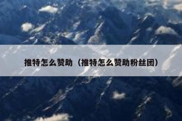 推特怎么赞助（推特怎么赞助粉丝团）