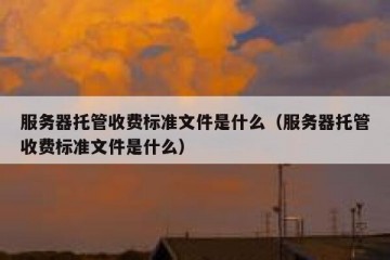 服务器托管收费标准文件是什么（服务器托管收费标准文件是什么）