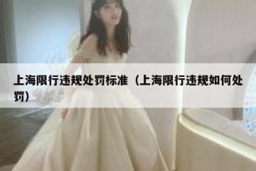 上海限行违规处罚标准（上海限行违规如何处罚）